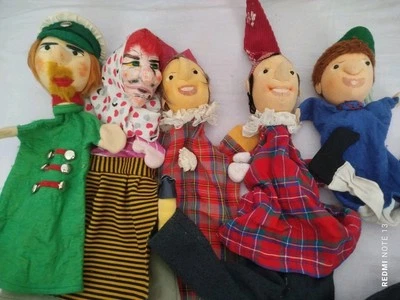 Vintage 5 Handpuppen,Dresdner Kasperpuppen+eine andere Puppe - Bild 1 von 4