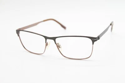 NUEVAS GAFAS AUTÉNTICAS PERRY ELLIS PE408-1 MARRÓN RECTANGULARES BORDE COMPLETO 55-16 Foto 1 de 4