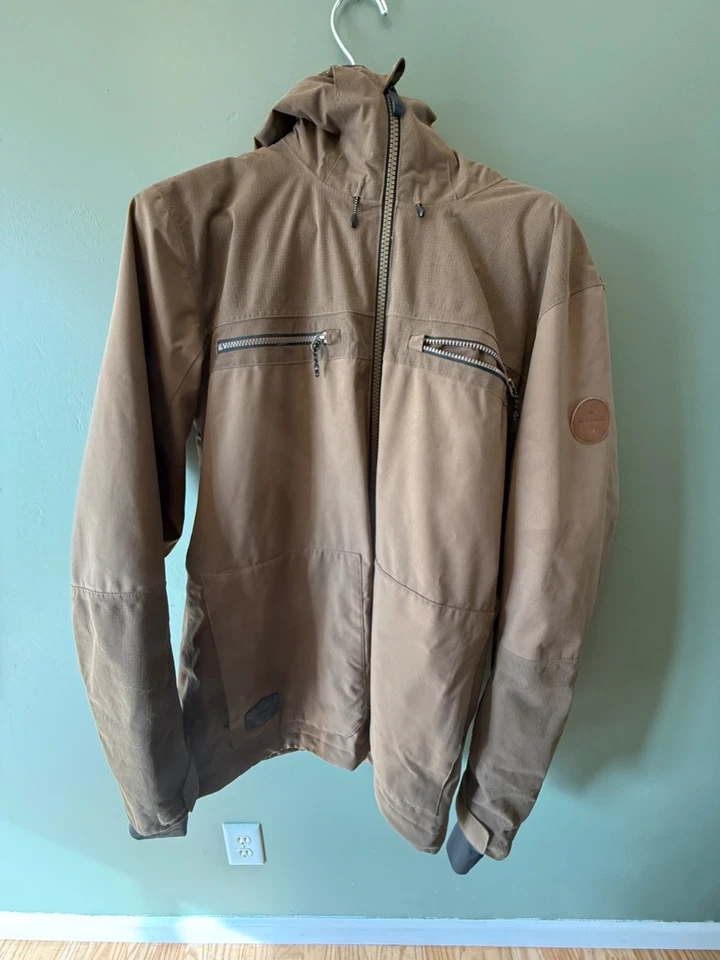 Quiksilver Men's Large Brown/Tan Snowboard Jacket- 15kMM- Waterproof Technology - Image 1 of 4