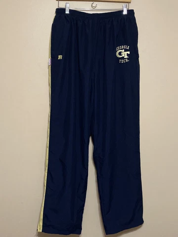 Mens XL Russell Athletic Polyester Jogging Pants Georgia Tech Yellow Jackets EUC Cover