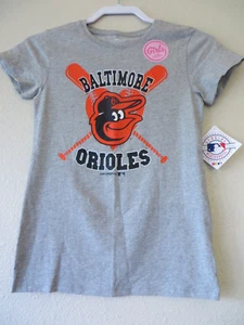 Orioles Baltimore Tee T-Shirt Gray Top Girls Sz M 10/12 NWT - Picture 1 of 4