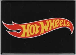 Hot Wheels Die-Cast Toys Logo on Black Refrigerator Magnet NEW UNUSED - Picture 1 of 1