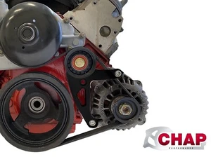 Soporte alternador de montaje bajo LS Corvette espaciado triángulos NEGRO - Imagen 1 de 5