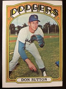 Don Sutton 1972 Topps Card #530 Wrapper Mark on back (5336)
