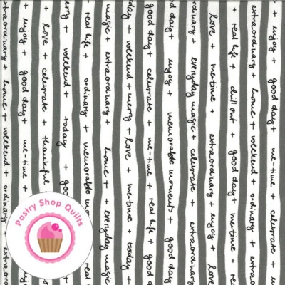 Moda QUOTATION 1732 12 Gray Text ZEN CHIC Quilt Fabric - Image 1 of 4