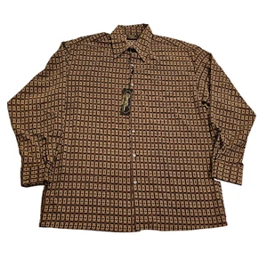 New Monzini Collection Men's Shirt Geometric Vintage Made in USA - Picture 1 of 9