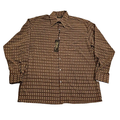 New Monzini Collection Men's Shirt Geometric Vintage Made in USA - Image 1 of 4