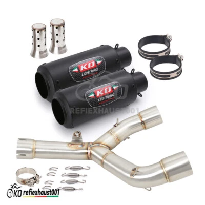 Sistema de puntas de silenciador negro tubo de enlace de escape para Honda CRF450R CRF450RX 2015-2016 Foto 1 de 4