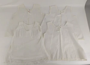 4 x Vintage White Vests 1960s/70 Girls Clothing 3 Mothercare 36" 92cm Kids Girls - Picture 1 of 13