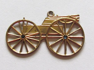 ANTIQUE PARRY MFG CO INDIANAPOLIS AUTO POCKET WATCH FOB CHARM BLUE STONE - Picture 1 of 4