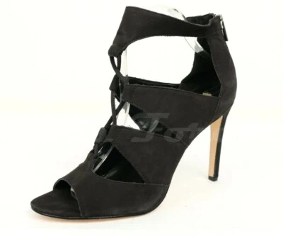 Sandalias para mujer Calvin Klein Adela de cuero negro con correa al tobillo talla 9 medianas nuevas Foto 1 de 4