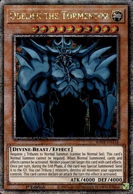 Obelisk The Tormentor - Quarter Century Secret Rare 1st Ed. RA04-EN116 - YuGiOh - Image 1 of 2