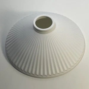 White Pleated Ceramic Lampshade Pendant Light Shade 9 1/4” Bottom New Open Box - Picture 1 of 4