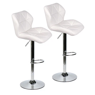 Bar Stools Set Of 2 Office Pub Swivel Adjustable Counter Dining Chair PU Leather - Image 1 of 4