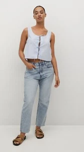 BNWT Mango Womens Bows Cotton crop top UK Size 8(S) RRP: £19.99 - Picture 1 of 7