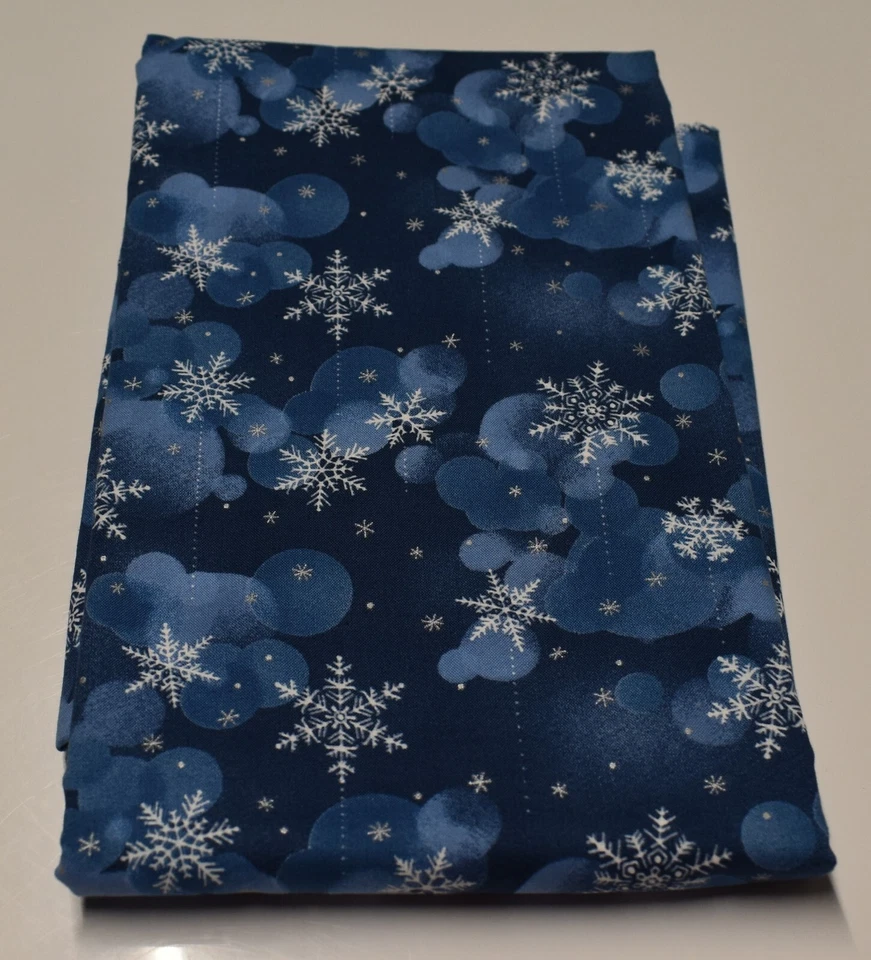 1 yarda x 42" COPO DE NIEVE WONDERLAND daiwabo EE SCHENCK COMPANY tela de algodón azul Foto 1 de 3