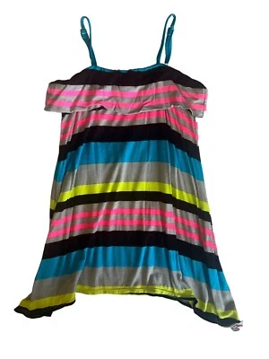 Flowers By Zoe toddler girls colorful striped handkerchief hem sun dress 2T - Image 1 of 3