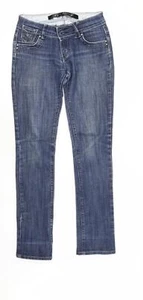 Quiz Womens Blue Cotton Blend Straight Jeans Size 8 L31 - Picture 1 of 12