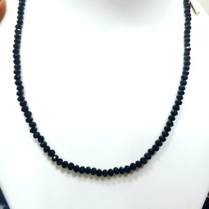 Black Spinel Rondelles, Faceted Roundelle Beads, Gemstone beads,Natural Spinel - Picture 1 of 4