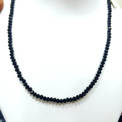 Black Spinel Rondelles, Faceted Roundelle Beads, Gemstone beads,Natural Spinel - Image 1 of 4