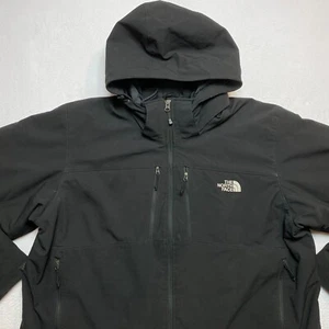 The North Face Quilted Jacket Men's 2XL Black Full Zip Hooded Coat Puffer Adult - Picture 1 of 16