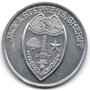 Mardi Gras Doubloon: Sheriff Jack A. Stephens Aluminum - Imagen 1 de 2