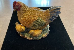Enamel Hen And Chicks Trinket Box W/crystals - Picture 1 of 5