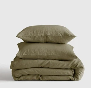 NWT! Quince European Linen Aloe Duvet Cover & Shams! King/ Cal King (498) - Picture 1 of 14