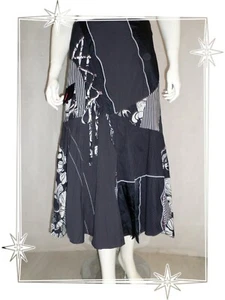 B - Jupe Fantaisie Asymétrique Marine Blanc Patrice Breal Bréal Taille 38 - Imagen 1 de 12