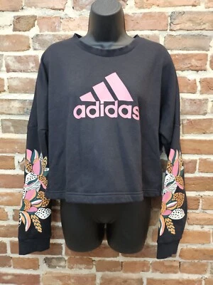 Adidas x Farm Rio Cropped Sweatshirt Size Medium Multicolor Design Crewneck - Image 1 of 4