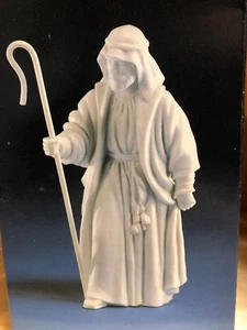 Statuina porcellana bianca vintage Avon Natività da collezione Il pastore 1983 nuova con scatola - Foto 1 di 7