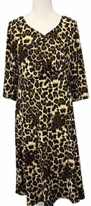Igigi by Yuliza Raquel NEW RARE Leopard Print Wrap Dress Plus Size 18/20 Comfy - Picture 1 of 4