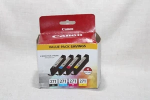 Genuine Canon CLI-271 4-Pack Ink Tanks - Black Cyan Magenta Yellow  SEALED - Picture 1 of 6
