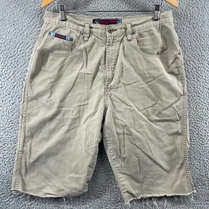 Mecca Dnm Mens Shorts Carpenter Khaki Pockets Casual Sz 34 Logo Chopped VTG Y2K* - Picture 1 of 18
