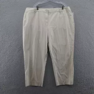 Talbots Womens Stretch Twill Crop Pants 24W Beige Elastic Waist High Waist NEW - Picture 1 of 15
