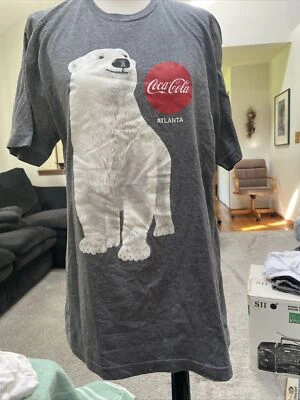 Coca Cola Gray White Polar bear Atlanta Short Sleeve T Shirt Size Large - Image 1 of 4