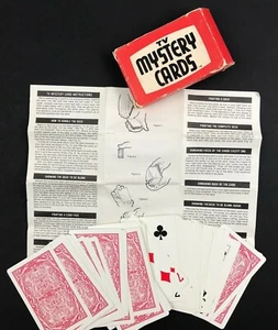 Vintage TV Mystery Magic Trick Playing Cards Deck Bridge Size COMPLETE w Instruc - Picture 1 of 4