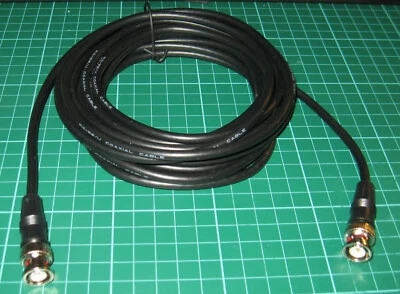 BNC 10 METER PATCH LEAD RG58C-MIL COAX QUALITY PLUGS 50 OHM - Image 1 of 2