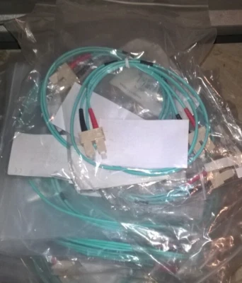 QTY AVAILABLE NEW 1m 3ft SC-SC Duplex Multimode 10GB Fiber Patch Cable Aqua SC - Image 1 of 4