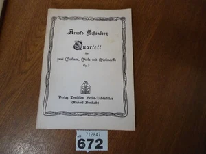 ARNOLD SCHONBERG String Quartet Op.7 - Orchestra Study Score - Picture 1 of 16