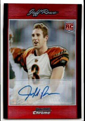2007 Bowman Chrome Red Refractors Jeff Rowe Auto 4/5 Cincinnati Bengals #BC97 - Image 1 of 2