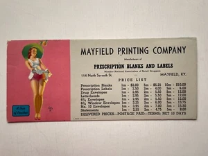 1940-50 Pinup Girl Blotter de Earl Moran - Un par de melocotones - Imagen 1 de 3