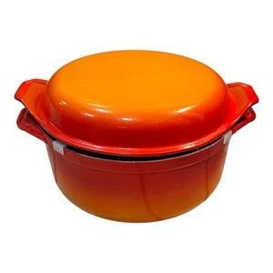 Olla de hierro fundido con tapa de parrilla naranja hecha en Francia - Imagen 1 de 9