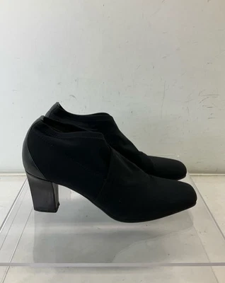 Donald J Pliner 黑色面料和棕色皮革方头懒人靴 9 码 — 第 1/4 张图片