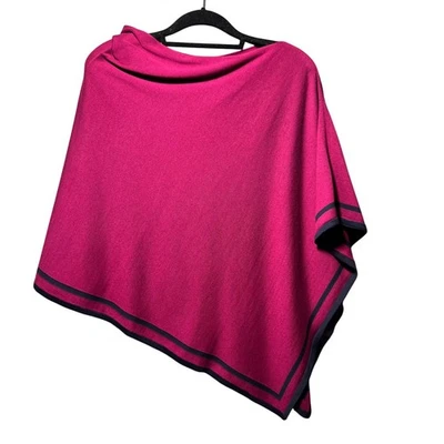 Talbots Fuchsia Pink Cotton Modal Blend Poncho Sweater Cape Small Medium - Image 1 of 4