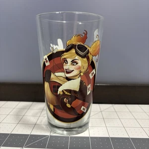 Harley Quinn Glass DC Comics Bombshells Toon Tumbler Collectible Clear Pint 2014 - Picture 1 of 13