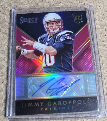 2014 Select Jimmy Garoppolo Rookie Auto RC Prizm Fuchsia /75 Patriots - Image 1 of 3