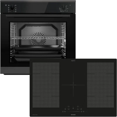 Oranier Backofen Set 9 Funktionen autark Einbau 80 cm Flächen-Induktion Kochfeld - Bild 1 von 4