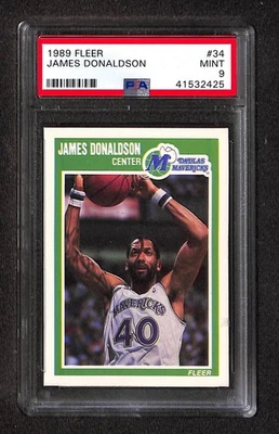 1989 Fleer #34 JAMES DONALDSON PSA 9 Mint 41532425  - Image 1 of 3