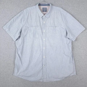 LL Bean Shirt Mens 2XL XXL Short Sleeve Slightly Fitted Cotton Striped Button Up - Picture 1 of 8